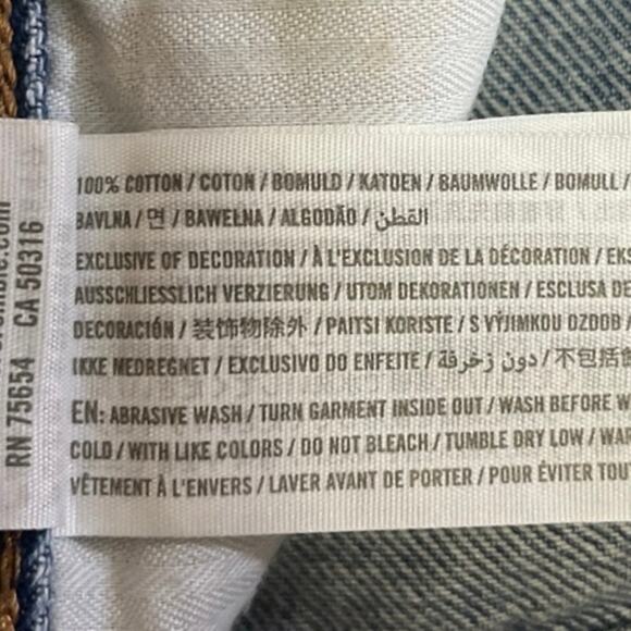 Abercrombie & Fitch Mom Jean Women's Blue High Rise Distressed Ankle Jeans Sz 2 - Picture 5 of 5